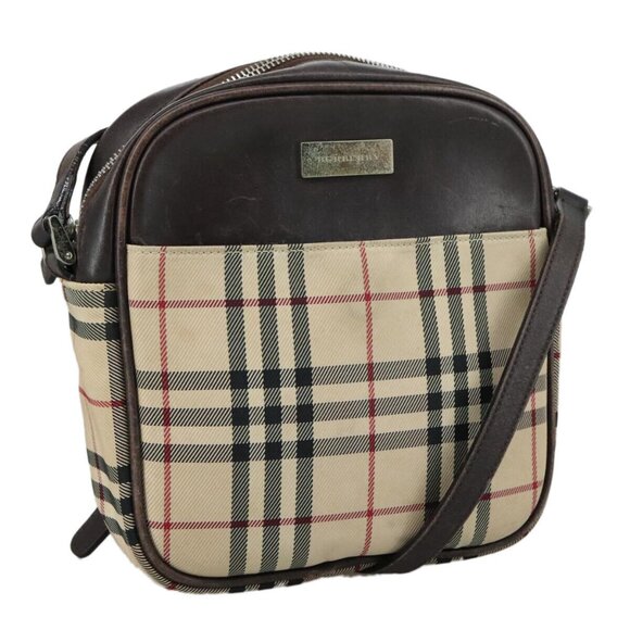 BURBERRY Nova Check Shoulder Bag Canvas Beige Auth - Picture 1 of 16
